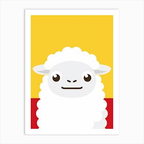 Sheep On A Yellow Background Art Print