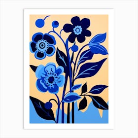 Blue Flower Illustration Black Eyed Susan 3 Art Print