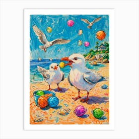 Easter Seagulls Art Print