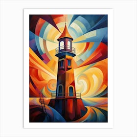 Vibrant Abstract Light House 3 Art Print