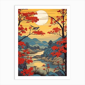 Oirase Stream, Japan Vintage Travel Art 3 Art Print