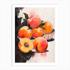 Abstract Art Deco Peach Explosion 1 Art Print