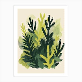 Moss Plant Minimalist Illustration 8 Art Print