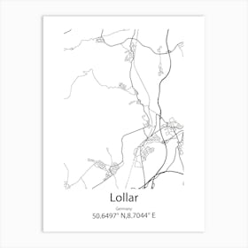 Lollar,Germany Minimalist Map Art Print