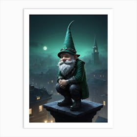 Gnome On A Ledge Art Print