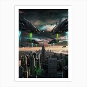 Aliens In New York City Art Print