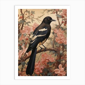 Dark And Moody Botanical Magpie 7 Art Print