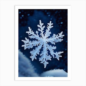 Fernlike Stellar Dendrites, Snowflakes, Soft Colours 4 Art Print