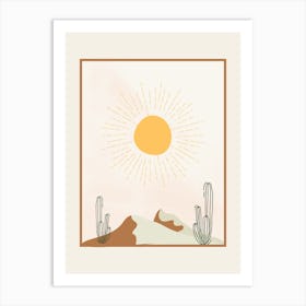Cactus And Sun Art Print