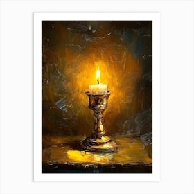 Candle On A Table Art Print