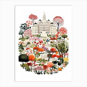 Volksgarten Austria Modern Illustration  Art Print