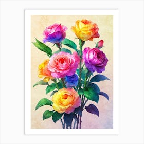 Watercolor Roses Art Print