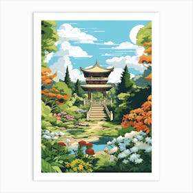 Japanese Friendship Garden Usa Illustration 1  Art Print