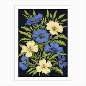 Blue Flowers 1 Art Print