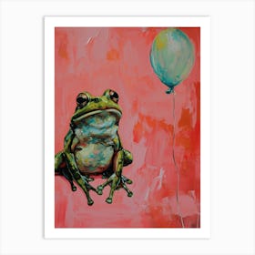 Cute Frog 2 With Balloon Art Print
