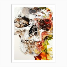 Skull With Abstract Art Print