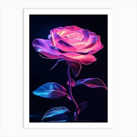 Neon Rose 1 Art Print