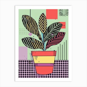 Abstract Plant In A Pot Art Print