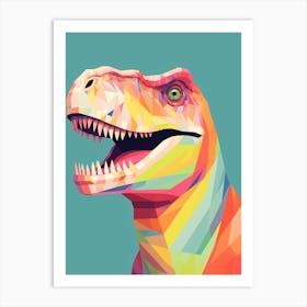 Colourful Dinosaur Carcharodontosaurus 1 Art Print
