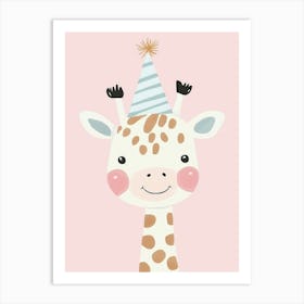 Birthday Giraffe, Nursery Wall Art for Kids Art Print