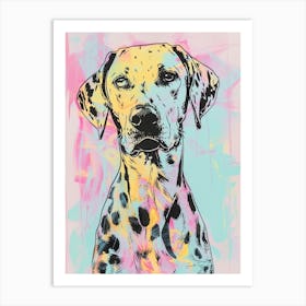 Dalmation Dog Pastel Line Illustration 1 Art Print