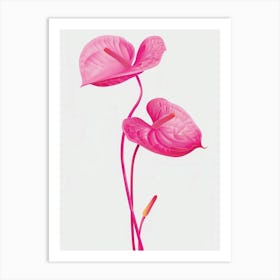 Hot Pink Flamingo Flower 2 Art Print