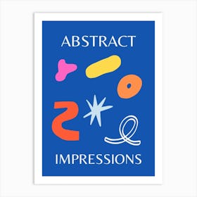 Abstract Impressions Poster 1 Blue Art Print