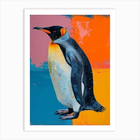 King Penguin Phillip Island The Penguin Parade Colour Block Painting 2 Art Print