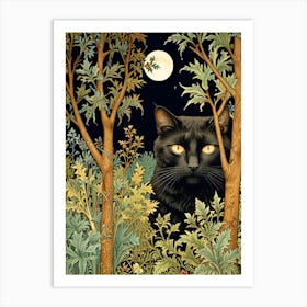 William Morris Black Cat In The Woods Art Print