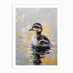 Duckling Swimming In The River 2 Art Print