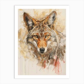 Coyote Pastel Watercolour 2 Poster