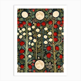 William Morris Moon And Roses 1 Art Print