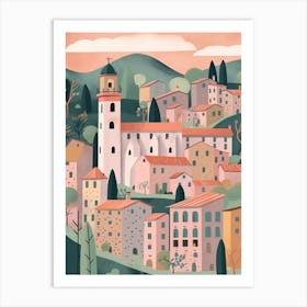 Gubbio, Italy Illustration Art Print