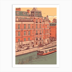 London England Travel Illustration 2 Art Print