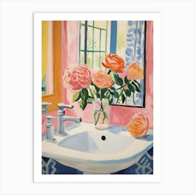 A Vase With Rose, Flower Bouquet 4 Art Print