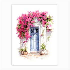 Limassol, Cyprus   Mediterranean Doors Watercolour Painting 1 Art Print