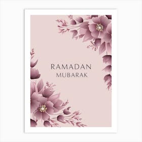 Pink Ramadan Mubarak floral print trending 2025 Art Print