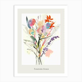 Fountain Grass 2 Collage Flower Bouquet Poster Art Print