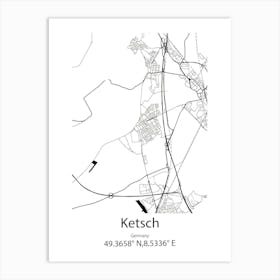 Ketsch,Germany Minimalist Map Art Print