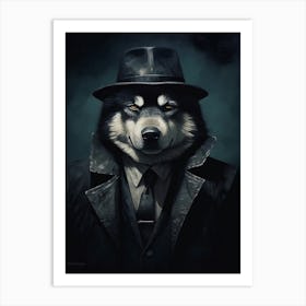 Gangster Dog Alaskan Malamute Art Print