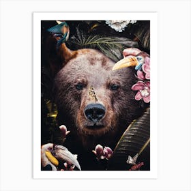 Bears And Flowers Art Print