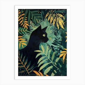 Black Cat In The Jungle 8 Art Print