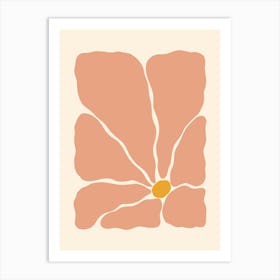 Abstract Flower 02 - Peach Art Print