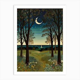 William Morris Night In The Woods 4 Art Print