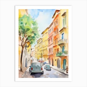 Rome, Italy Watercolour Streets 6 Art Print
