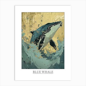 Blue Whale Precisionist Illustration 3 Poster Art Print