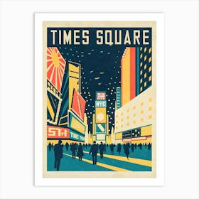 NYC with Stunning Times Square Poster Art Print