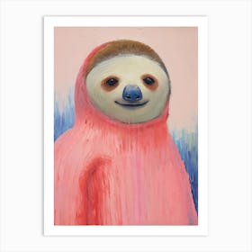 Playful Illustration Of Sloth For Kids Room 2 Art Print