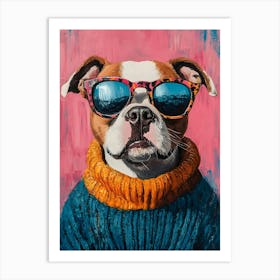 Pitbull Wearing Sweater 1 Art Print