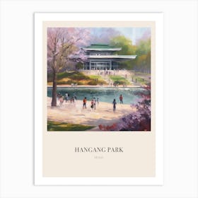 Hangang Park Seoul 4 Vintage Cezanne Inspired Poster Art Print